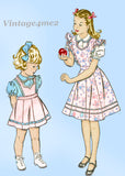 Advance 4182: 1940s Toddler Girls Pinafore Dress Sz 6 Vintage Sewing Pattern