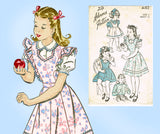 Advance 4182: 1940s Toddler Girls Pinafore Dress Sz 6 Vintage Sewing Pattern