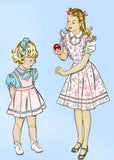 Advance 4182: 1940s Toddler Girls Pinafore Dress Sz 6 Vintage Sewing Pattern