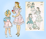 Advance 4182: 1940s Toddler Girls Pinafore Dress Sz 6 Vintage Sewing Pattern