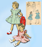 Advance 4249: 1940s Cute Toddler Girls Dress Sz 2 Vintage Sewing Pattern