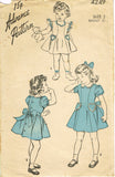 Advance 4249: 1940s Cute Toddler Girls Dress Sz 2 Vintage Sewing Pattern