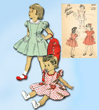 Advance 4249: 1940s Cute Toddler Girls Dress Sz 4 Vintage Sewing Pattern