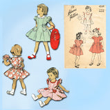 Advance 4249: 1940s Cute Toddler Girls Dress Sz 4 Vintage Sewing Pattern