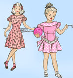 Advance 4529: 1940s Cute Toddler Girls Dress Sz 6 Vintage Sewing Pattern