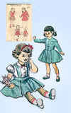 1940s Vintage 1947 Advance Sewing Pattern 4701 Toddler Girls Suit Size 4 23B