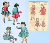 1940s Vintage 1947 Advance Sewing Pattern 4701 Toddler Girls Suit Size 4 23B
