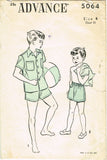 1940s Vintage Advance Sewing Pattern 5064 Toddler Boy's Swim Suit & Shirt Sz 4