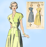 1940s Vintage Advance Sewing Pattern 5140 Uncut Misses Bias Cut Dress Sz 34 B