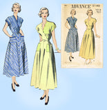 1940s Vintage Advance Sewing Pattern 5140 Uncut Misses Bias Cut Dress Sz 34 B