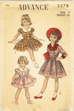 1950s Vintage Advance Sewing Pattern 5578 Sweet Toddler Girls Dress Size 4