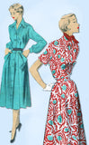 1950s Vintage Advance Sewing Pattern 5925 Plus Size Womens Shirtwaist Dress 40B