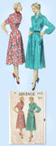 1950s Vintage Advance Sewing Pattern 5925 Plus Size Womens Shirtwaist Dress 40B