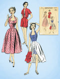 1950s Vintage Advance Sewing Pattern 6394 Misses Halter Top Shorts Skirt Sz 32 B - Vintage4me2