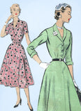 1950s Vintage Advance Sewing Pattern 6730 Misses Shirtwaist Dress Size 16 34 B