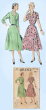 1950s Vintage Advance Sewing Pattern 6730 Misses Shirtwaist Dress Size 16 34 B