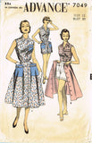 1950s Vintage Advance Sewing Pattern 7049 Misses 3 Pc Play Suit Set Size 30 Bust - Vintage4me2