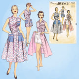 1950s Vintage Advance Sewing Pattern 7049 Misses 3 Pc Play Suit Set Size 30 Bust - Vintage4me2