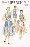 1950s Vintage Advance Sewing Pattern 7049 Misses 3 Piece Play Suit Set Size 32 Bust - Vintage4me2