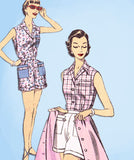 1950s Vintage Advance Sewing Pattern 7049 Misses 3 Piece Play Suit Set Size 32 Bust - Vintage4me2