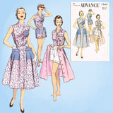 1950s Vintage Advance Sewing Pattern 7049 Misses 3 Piece Play Suit Set Size 32 Bust - Vintage4me2