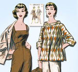 1950s Vintage Advance Sewing Pattern 7074 Misses Playsuit & Jacket Size 30 Bust - Vintage4me2