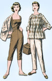 1950s Vintage Advance Sewing Pattern 7074 Misses Playsuit & Jacket Size 30 Bust -Vintage4me2