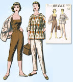 1950s Vintage Advance Sewing Pattern 7074 Misses Playsuit & Jacket Size 30 Bust -Vintage4me2