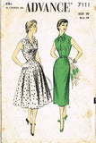 1950s Vintage Advance Sewing Pattern 7111 Women's Shirtwaist Sun Dress Size 38 B - Vintage4me2
