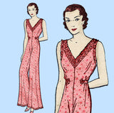 Advance 934: 1930s Rare Misses Lounging Pajamas 34 Bust Vintage Sewing Pattern