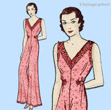 Advance 934: 1930s Rare Misses Lounging Pajamas 34 Bust Vintage Sewing Pattern
