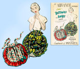 1950s Vintage Advance Sewing Pattern Uncut Misses Button and Bows Apron Fits All