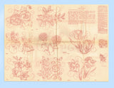 1950s Aunt Marthas Embroidery Transfer 3698 Uncut Floral Pilllowcase Motifs