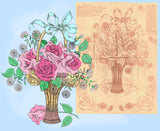 1960s Uncut Aunt Martha's Embroidery Transfer 3702 Flower Basket Bedspread