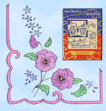 1950s Uncut Aunt Marthas Embroidery Transfer 647 Uncut Pansy Motifs for Bedroom Linens