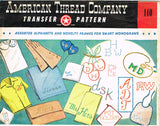 1940s Vintage American Thread Embroidery Transfer 140 Uncut Monogram Alphabet