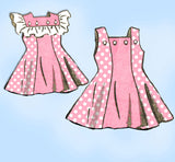 American Weekly 3777: 1940s Toddler Girls Sun Dress Sz 4 Vintage Sewing Pattern