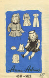 1940s Original Vintage Anne Adams Sewing Pattern 4531 Rare 16in Doll Clothes Set