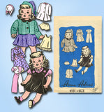 1940s Original Vintage Anne Adams Sewing Pattern 4531 Rare 16in Doll Clothes Set
