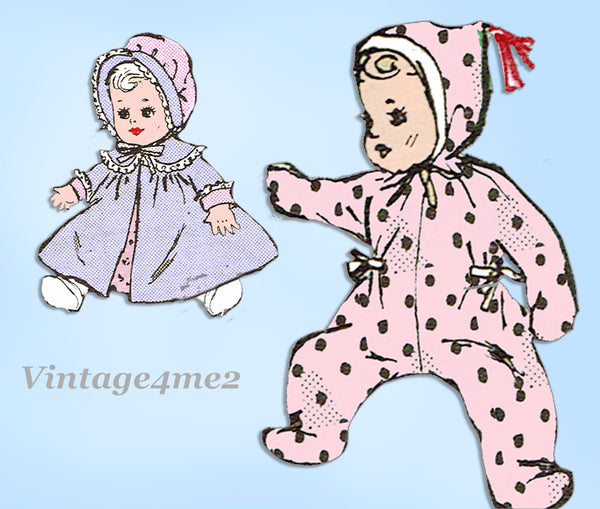 1950s Vintage Anne Adams Sewing Pattern 4870 Uncut 14 Inch Baby Doll Clothes Set