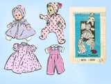 1950s Vintage Anne Adams Sewing Pattern 4870 Uncut 14 Inch Baby Doll Clothes Set
