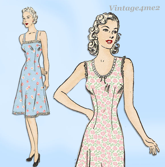 Advance 2567: 1940s Lovely Misses WWII Slip Size 32 Bust Vintage Sewing Pattern