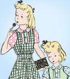 1940s Vintage Advance Sewing Pattern 2600 Uncut WWII Girls Jumper Dress Size 4 -Vintage4me2