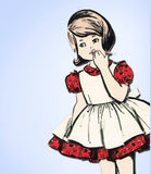 1960s Vintage Advance Sewing Pattern 2708 Toddler Girls Dress and Pinafore Size 4
