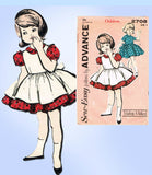 1960s Vintage Advance Sewing Pattern 2708 Toddler Girls Dress and Pinafore Size 4