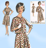 1960s Vintage Advance Sewing Pattern 2951 Uncut Easy Misses Dress Sz 38 Bust