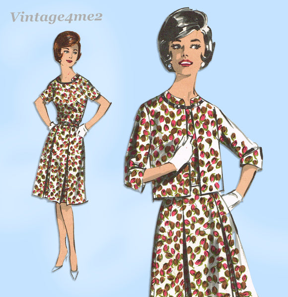 1960s Vintage Advance Sewing Pattern 2951 Uncut Easy Misses Dress Sz 38 Bust