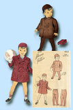 1940s Vintage Advance Sewing Pattern 4001 WWII Toddler Boys Coat & Hat Size 1
