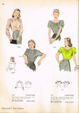 1940s Vintage Advance Sewing Pattesrn 4091 WWII Misses Peasants Blouse Size 12