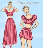 Advance 4241: 1940s Misses 2 Piece Playsuit & Skirt Sz 30B Vintage Sewing Pattern